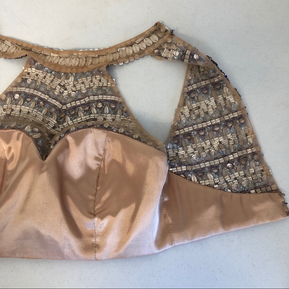 *SOLD* Sherri Hill 2Pc Dress Prom Gown Blue Sequin - Picture 5 of 8